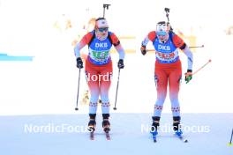 20.01.2024, Antholz, Italy (ITA): Benita Peiffer (CAN), Nadia Moser (CAN), (l-r) - IBU World Cup Biathlon, mixed relay, Antholz (ITA). www.nordicfocus.com. © Manzoni/NordicFocus. Every downloaded picture is fee-liable.
