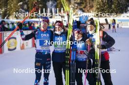 20.01.2024, Antholz, Italy (ITA): Johannes Thingnes Boe (NOR), Karoline Offigstad Knotten (NOR), Juni Arnekleiv (NOR), Tarjei Boe (NOR), (l-r) - IBU World Cup Biathlon, mixed relay, Antholz (ITA). www.nordicfocus.com. © Thibaut/NordicFocus. Every downloaded picture is fee-liable.