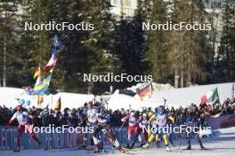 20.01.2024, Antholz, Italy (ITA): Joanna Jakiela (POL), Juni Arnekleiv (NOR), Tuuli Tomingas (EST), Anna Magnusson (SWE), Dorothea Wierer (ITA), (l-r) - IBU World Cup Biathlon, mixed relay, Antholz (ITA). www.nordicfocus.com. © Thibaut/NordicFocus. Every downloaded picture is fee-liable.