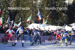 20.01.2024, Antholz, Italy (ITA): Joanna Jakiela (POL), Tuuli Tomingas (EST), Juni Arnekleiv (NOR), Anna Magnusson (SWE), (l-r) - IBU World Cup Biathlon, mixed relay, Antholz (ITA). www.nordicfocus.com. © Thibaut/NordicFocus. Every downloaded picture is fee-liable.