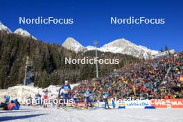 20.01.2024, Antholz, Italy (ITA): Amy Baserga (SUI), Lou Jeanmonnot (FRA), Tereza Vobornikova (CZE), Juni Arnekleiv (NOR), Dorothea Wierer (ITA), (l-r) - IBU World Cup Biathlon, mixed relay, Antholz (ITA). www.nordicfocus.com. © Manzoni/NordicFocus. Every downloaded picture is fee-liable.