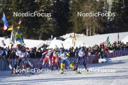 20.01.2024, Antholz, Italy (ITA): Juni Arnekleiv (NOR), Anna Magnusson (SWE), Dorothea Wierer (ITA), (l-r) - IBU World Cup Biathlon, mixed relay, Antholz (ITA). www.nordicfocus.com. © Thibaut/NordicFocus. Every downloaded picture is fee-liable.