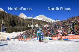 20.01.2024, Antholz, Italy (ITA): Alla Ghilenko (MDA), Lora Hristova (BUL), Lidiia Zhurauskaite (LTU), (l-r) - IBU World Cup Biathlon, mixed relay, Antholz (ITA). www.nordicfocus.com. © Manzoni/NordicFocus. Every downloaded picture is fee-liable.