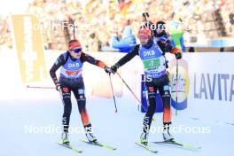 20.01.2024, Antholz, Italy (ITA): Janina Hettich-Walz (GER), Sophia Schneider (GER), (l-r) - IBU World Cup Biathlon, mixed relay, Antholz (ITA). www.nordicfocus.com. © Manzoni/NordicFocus. Every downloaded picture is fee-liable.