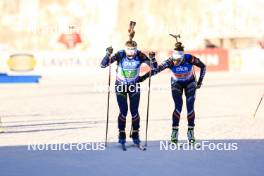 20.01.2024, Antholz, Italy (ITA): Jeanne Richard (FRA), Lou Jeanmonnot (FRA), (l-r) - IBU World Cup Biathlon, mixed relay, Antholz (ITA). www.nordicfocus.com. © Manzoni/NordicFocus. Every downloaded picture is fee-liable.