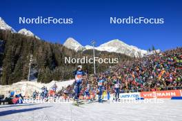20.01.2024, Antholz, Italy (ITA): Lou Jeanmonnot (FRA), Juni Arnekleiv (NOR), Dorothea Wierer (ITA), Janina Hettich-Walz (GER), Tereza Vobornikova (CZE), Anna Magnusson (SWE), (l-r) - IBU World Cup Biathlon, mixed relay, Antholz (ITA). www.nordicfocus.com. © Manzoni/NordicFocus. Every downloaded picture is fee-liable.