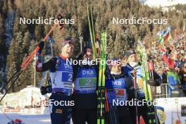 20.01.2024, Antholz, Italy (ITA): Johannes Thingnes Boe (NOR), Tarjei Boe (NOR), Karoline Offigstad Knotten (NOR), Juni Arnekleiv (NOR), (l-r) - IBU World Cup Biathlon, mixed relay, Antholz (ITA). www.nordicfocus.com. © Manzoni/NordicFocus. Every downloaded picture is fee-liable.