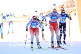 20.01.2024, Antholz, Italy (ITA): Lena Haecki-Gross (SUI), Amy Baserga (SUI), (l-r) - IBU World Cup Biathlon, mixed relay, Antholz (ITA). www.nordicfocus.com. © Manzoni/NordicFocus. Every downloaded picture is fee-liable.