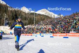20.01.2024, Antholz, Italy (ITA): Jean-Marc Chabloz (SUI), coach Team Sweden - IBU World Cup Biathlon, mixed relay, Antholz (ITA). www.nordicfocus.com. © Manzoni/NordicFocus. Every downloaded picture is fee-liable.