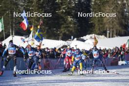 20.01.2024, Antholz, Italy (ITA): Tuuli Tomingas (EST), Juni Arnekleiv (NOR), Anna Magnusson (SWE), Dorothea Wierer (ITA), (l-r) - IBU World Cup Biathlon, mixed relay, Antholz (ITA). www.nordicfocus.com. © Thibaut/NordicFocus. Every downloaded picture is fee-liable.