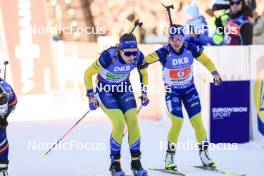 20.01.2024, Antholz, Italy (ITA): Elvira Oeberg (SWE), Anna Magnusson (SWE), (l-r) - IBU World Cup Biathlon, mixed relay, Antholz (ITA). www.nordicfocus.com. © Manzoni/NordicFocus. Every downloaded picture is fee-liable.