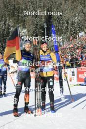 20.01.2024, Antholz, Italy (ITA): Justus Strelow (GER), Vanessa Voigt (GER), (l-r) - IBU World Cup Biathlon, single mixed relay, Antholz (ITA). www.nordicfocus.com. © Manzoni/NordicFocus. Every downloaded picture is fee-liable.