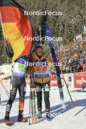 20.01.2024, Antholz, Italy (ITA): Justus Strelow (GER), Vanessa Voigt (GER), (l-r) - IBU World Cup Biathlon, single mixed relay, Antholz (ITA). www.nordicfocus.com. © Manzoni/NordicFocus. Every downloaded picture is fee-liable.