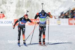 20.01.2024, Antholz, Italy (ITA): Vanessa Voigt (GER), Justus Strelow (GER), (l-r) - IBU World Cup Biathlon, single mixed relay, Antholz (ITA). www.nordicfocus.com. © Manzoni/NordicFocus. Every downloaded picture is fee-liable.