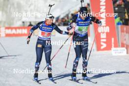 20.01.2024, Antholz, Italy (ITA): Ingrid Landmark Tandrevold (NOR), Vetle Sjaastad Christiansen (NOR), (l-r) - IBU World Cup Biathlon, single mixed relay, Antholz (ITA). www.nordicfocus.com. © Manzoni/NordicFocus. Every downloaded picture is fee-liable.