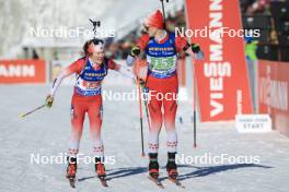 20.01.2024, Antholz, Italy (ITA): Emma Lunder (CAN), Logan Pletz (CAN), (l-r) - IBU World Cup Biathlon, single mixed relay, Antholz (ITA). www.nordicfocus.com. © Manzoni/NordicFocus. Every downloaded picture is fee-liable.