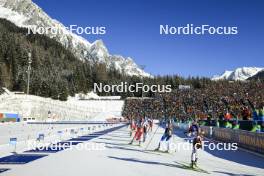 20.01.2024, Antholz, Italy (ITA): Baiba Bendika (LAT), Khrystyna Dmytrenko (UKR), (l-r) - IBU World Cup Biathlon, single mixed relay, Antholz (ITA). www.nordicfocus.com. © Manzoni/NordicFocus. Every downloaded picture is fee-liable.