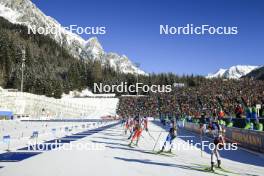 20.01.2024, Antholz, Italy (ITA): Emma Lunder (CAN), Khrystyna Dmytrenko (UKR), Baiba Bendika (LAT), (l-r) - IBU World Cup Biathlon, single mixed relay, Antholz (ITA). www.nordicfocus.com. © Manzoni/NordicFocus. Every downloaded picture is fee-liable.