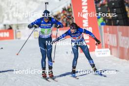 20.01.2024, Antholz, Italy (ITA): Campbell Wright (USA), Deedra Irwin (USA), (l-r) - IBU World Cup Biathlon, single mixed relay, Antholz (ITA). www.nordicfocus.com. © Manzoni/NordicFocus. Every downloaded picture is fee-liable.