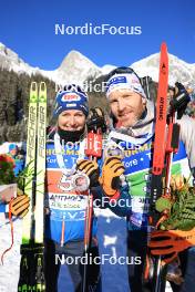 20.01.2024, Antholz, Italy (ITA): Lisa Theresa Hauser (AUT), Simon Eder (AUT), (l-r) - IBU World Cup Biathlon, single mixed relay, Antholz (ITA). www.nordicfocus.com. © Manzoni/NordicFocus. Every downloaded picture is fee-liable.