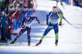 20.01.2024, Antholz, Italy (ITA): Lukas Hofer (ITA), Miha Dovzan (SLO), (l-r) - IBU World Cup Biathlon, single mixed relay, Antholz (ITA). www.nordicfocus.com. © Thibaut/NordicFocus. Every downloaded picture is fee-liable.