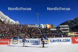 20.01.2024, Antholz, Italy (ITA): Rebecca Passler (ITA), Lukas Hofer (ITA), (l-r) - IBU World Cup Biathlon, single mixed relay, Antholz (ITA). www.nordicfocus.com. © Manzoni/NordicFocus. Every downloaded picture is fee-liable.