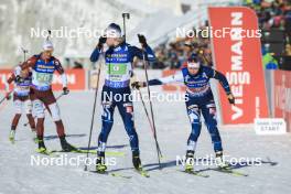 20.01.2024, Antholz, Italy (ITA): Otto Invenius (FIN), Suvi Minkkinen (FIN), (l-r) - IBU World Cup Biathlon, single mixed relay, Antholz (ITA). www.nordicfocus.com. © Manzoni/NordicFocus. Every downloaded picture is fee-liable.