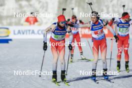 20.01.2024, Antholz, Italy (ITA): James Pacal (SUI), Aita Gasparin (SUI), (l-r) - IBU World Cup Biathlon, single mixed relay, Antholz (ITA). www.nordicfocus.com. © Manzoni/NordicFocus. Every downloaded picture is fee-liable.