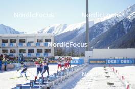 20.01.2024, Antholz, Italy (ITA): Lucie Charvatova (CZE), Suvi Minkkinen (FIN), Khrystyna Dmytrenko (UKR), (l-r) - IBU World Cup Biathlon, single mixed relay, Antholz (ITA). www.nordicfocus.com. © Thibaut/NordicFocus. Every downloaded picture is fee-liable.