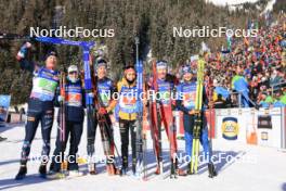 20.01.2024, Antholz, Italy (ITA): Vetle Sjaastad Christiansen (NOR), Ingrid Landmark Tandrevold (NOR), Justus Strelow (GER), Vanessa Voigt (GER), Simon Eder (AUT), Lisa Theresa Hauser (AUT), (l-r) - IBU World Cup Biathlon, single mixed relay, Antholz (ITA). www.nordicfocus.com. © Manzoni/NordicFocus. Every downloaded picture is fee-liable.