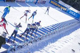 20.01.2024, Antholz, Italy (ITA): Vetle Sjaastad Christiansen (NOR), Emilien Jacquelin (FRA), Lukas Hofer (ITA), (l-r) - IBU World Cup Biathlon, single mixed relay, Antholz (ITA). www.nordicfocus.com. © Thibaut/NordicFocus. Every downloaded picture is fee-liable.