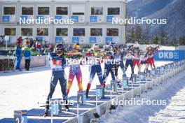 20.01.2024, Antholz, Italy (ITA): Deedra Irwin (USA), Alina Stremous (MDA), Lucie Charvatova (CZE), Suvi Minkkinen (FIN), (l-r) - IBU World Cup Biathlon, single mixed relay, Antholz (ITA). www.nordicfocus.com. © Thibaut/NordicFocus. Every downloaded picture is fee-liable.