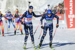 20.01.2024, Antholz, Italy (ITA): Rebecca Passler (ITA), Lukas Hofer (ITA), (l-r) - IBU World Cup Biathlon, single mixed relay, Antholz (ITA). www.nordicfocus.com. © Manzoni/NordicFocus. Every downloaded picture is fee-liable.