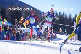 20.01.2024, Antholz, Italy (ITA): Damian Cesnek (SVK), Kresimir Crnkovic (CRO), (l-r) - IBU World Cup Biathlon, single mixed relay, Antholz (ITA). www.nordicfocus.com. © Thibaut/NordicFocus. Every downloaded picture is fee-liable.