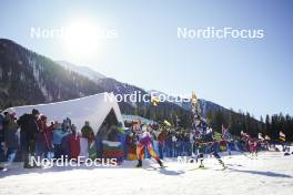 20.01.2024, Antholz, Italy (ITA): Alina Stremous (MDA), Rebecca Passler (ITA), (l-r) - IBU World Cup Biathlon, single mixed relay, Antholz (ITA). www.nordicfocus.com. © Thibaut/NordicFocus. Every downloaded picture is fee-liable.