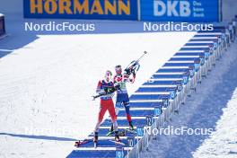 20.01.2024, Antholz, Italy (ITA): Trevor Kiers (CAN), Vitezslav Hornig (CZE), (l-r) - IBU World Cup Biathlon, single mixed relay, Antholz (ITA). www.nordicfocus.com. © Thibaut/NordicFocus. Every downloaded picture is fee-liable.