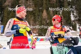 17.01.2024, Antholz, Italy (ITA): Amy Baserga (SUI), Aita Gasparin (SUI), (l-r) - IBU World Cup Biathlon, training, Antholz (ITA). www.nordicfocus.com. © Thibaut/NordicFocus. Every downloaded picture is fee-liable.