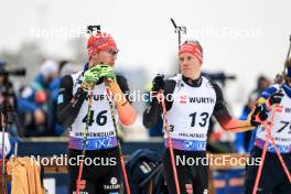 01.03.2024, Oslo, Norway (NOR): Johannes Kuehn (GER), Roman Rees (GER), (l-r) - IBU World Cup Biathlon, individual men, Oslo (NOR). www.nordicfocus.com. © Manzoni/NordicFocus. Every downloaded picture is fee-liable.