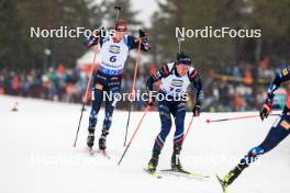 02.03.2024, Oslo, Norway (NOR): Endre Stroemsheim (NOR), Quentin Fillon Maillet (FRA), (l-r) - IBU World Cup Biathlon, mass men, Oslo (NOR). www.nordicfocus.com. © Manzoni/NordicFocus. Every downloaded picture is fee-liable.