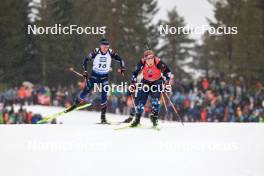 02.03.2024, Oslo, Norway (NOR): Quentin Fillon Maillet (FRA), Johannes Dale-Skjevdal (NOR), (l-r) - IBU World Cup Biathlon, mass men, Oslo (NOR). www.nordicfocus.com. © Manzoni/NordicFocus. Every downloaded picture is fee-liable.