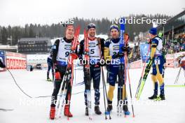 02.03.2024, Oslo, Norway (NOR): Benedikt Doll (GER), Sturla Holm Laegreid (NOR), Jesper Nelin (SWE), (l-r) - IBU World Cup Biathlon, mass men, Oslo (NOR). www.nordicfocus.com. © Manzoni/NordicFocus. Every downloaded picture is fee-liable.