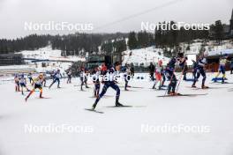 02.03.2024, Oslo, Norway (NOR): Jesper Nelin (SWE), Florent Claude (BEL), Philipp Horn (GER), Fabien Claude (FRA), Quentin Fillon Maillet (FRA), Didier Bionaz (ITA), Sebastian Stalder (SUI), Tommaso Giacomel (ITA), Emilien Jacquelin (FRA), Sebastian Samuelsson (SWE), (l-r) - IBU World Cup Biathlon, mass men, Oslo (NOR). www.nordicfocus.com. © Manzoni/NordicFocus. Every downloaded picture is fee-liable.