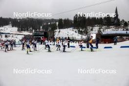 02.03.2024, Oslo, Norway (NOR): Justus Strelow (GER), Philipp Nawrath (GER), Martin Ponsiluoma (SWE), Sturla Holm Laegreid (NOR), Sebastian Samuelsson (SWE), Endre Stroemsheim (NOR), Vetle Sjaastad Christiansen (NOR), Johannes Dale-Skjevdal (NOR), Johannes Thingnes Boe (NOR), (l-r) - IBU World Cup Biathlon, mass men, Oslo (NOR). www.nordicfocus.com. © Manzoni/NordicFocus. Every downloaded picture is fee-liable.