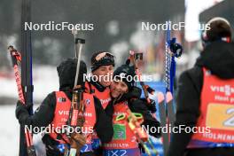 03.03.2024, Oslo, Norway (NOR): Quentin Fillon Maillet (FRA), Julia Simon (FRA), Sophie Chauveau (FRA), Fabien Claude (FRA), (l-r) - IBU World Cup Biathlon, mixed relay, Oslo (NOR). www.nordicfocus.com. © Manzoni/NordicFocus. Every downloaded picture is fee-liable.