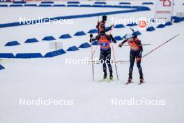 03.03.2024, Oslo, Norway (NOR): Quentin Fillon Maillet (FRA), Fabien Claude (FRA), (l-r) - IBU World Cup Biathlon, mixed relay, Oslo (NOR). www.nordicfocus.com. © Manzoni/NordicFocus. Every downloaded picture is fee-liable.