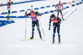 03.03.2024, Oslo, Norway (NOR): Johannes Thingnes Boe (NOR), Tarjei Boe (NOR), (l-r) - IBU World Cup Biathlon, mixed relay, Oslo (NOR). www.nordicfocus.com. © Manzoni/NordicFocus. Every downloaded picture is fee-liable.