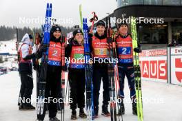 03.03.2024, Oslo, Norway (NOR): Julia Simon (FRA), Sophie Chauveau (FRA), Fabien Claude (FRA), Quentin Fillon Maillet (FRA), (l-r) - IBU World Cup Biathlon, mixed relay, Oslo (NOR). www.nordicfocus.com. © Manzoni/NordicFocus. Every downloaded picture is fee-liable.