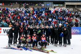 03.03.2024, Oslo, Norway (NOR): Julia Simon (FRA), Sophie Chauveau (FRA), Fabien Claude (FRA), Quentin Fillon Maillet (FRA), (l-r) - IBU World Cup Biathlon, mixed relay, Oslo (NOR). www.nordicfocus.com. © Manzoni/NordicFocus. Every downloaded picture is fee-liable.