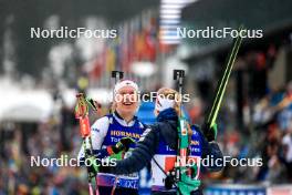 03.03.2024, Oslo, Norway (NOR): Otto Invenius (FIN), Suvi Minkkinen (FIN), (l-r) - IBU World Cup Biathlon, single mixed relay, Oslo (NOR). www.nordicfocus.com. © Manzoni/NordicFocus. Every downloaded picture is fee-liable.