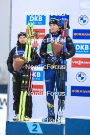 03.03.2024, Oslo, Norway (NOR): Anna Magnusson (SWE), Sebastian Samuelsson (SWE), (l-r) - IBU World Cup Biathlon, single mixed relay, Oslo (NOR). www.nordicfocus.com. © Manzoni/NordicFocus. Every downloaded picture is fee-liable.